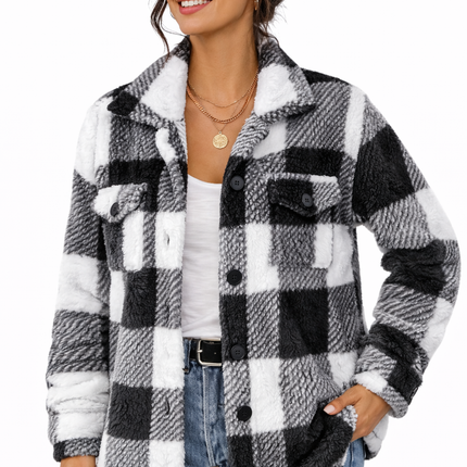 Chaqueta Teddy a Cuadros para Mujer